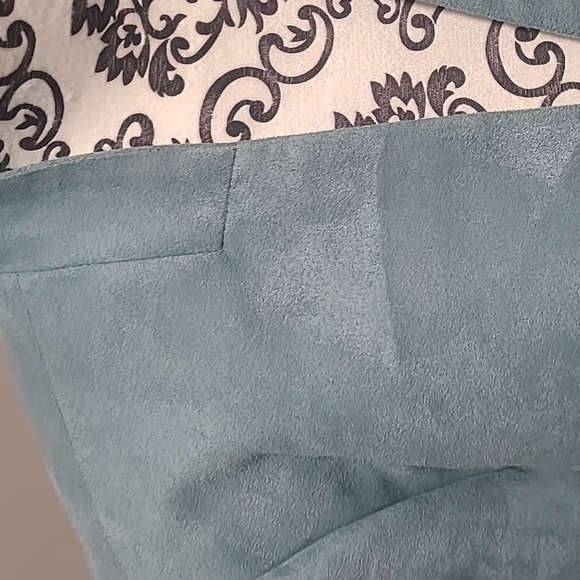 Chicos sz 3 seafoam green faux suede jacket blazer us sz 16 - Picture 2 of 6